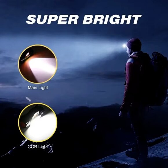 Rechargeable LED Headlamp, Waterproof Flashlight with Magnetic Lightweight, - Picture 6 of 9